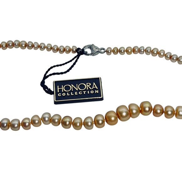 Honora Graduated Peach Freshwater Pearl Necklace (6028) - Picture 4 of 7